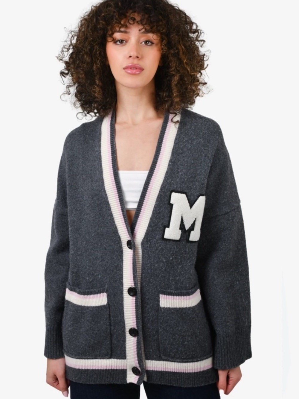 Maje M Patch College Cardigan sz S